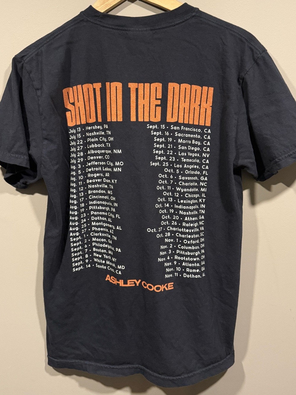 Ashley Cooke music Graphic concert Tee - Black with Orange Print image 4